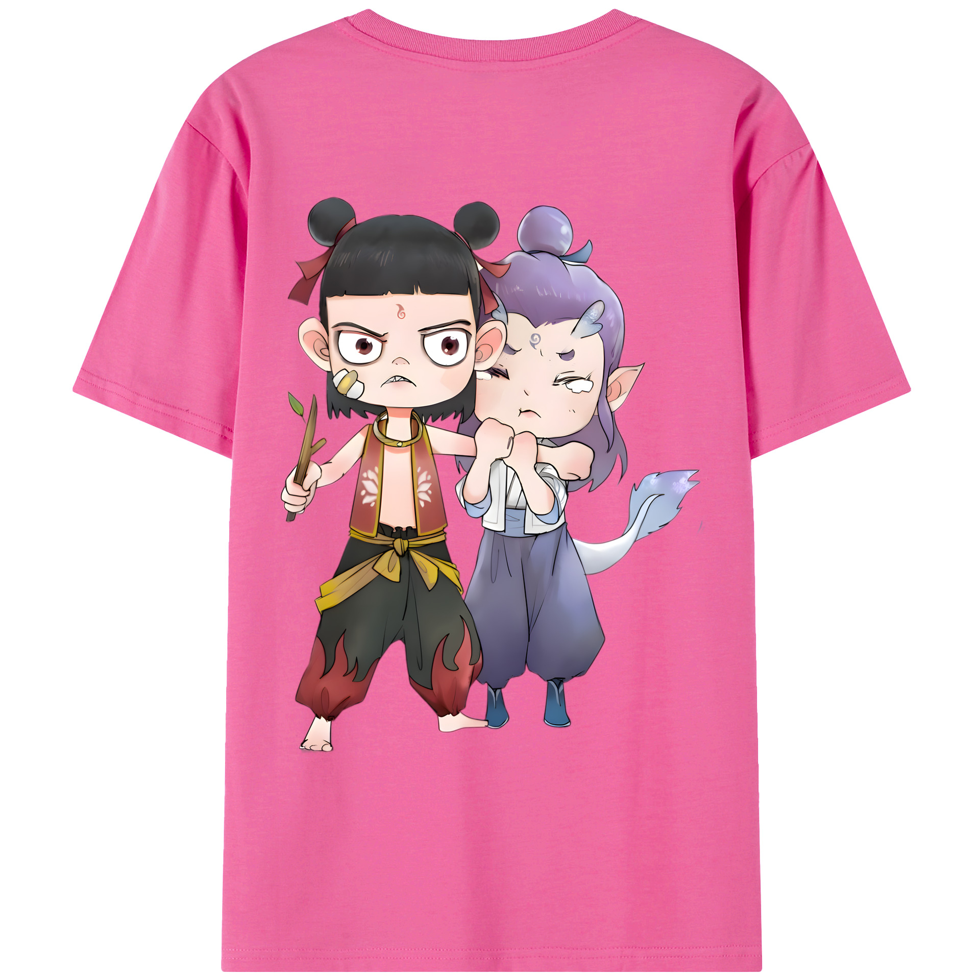 （画像用） Ne Zha 2 ナタ 魔童の大暴れ レディース半袖Tシャツ(バックプリント)